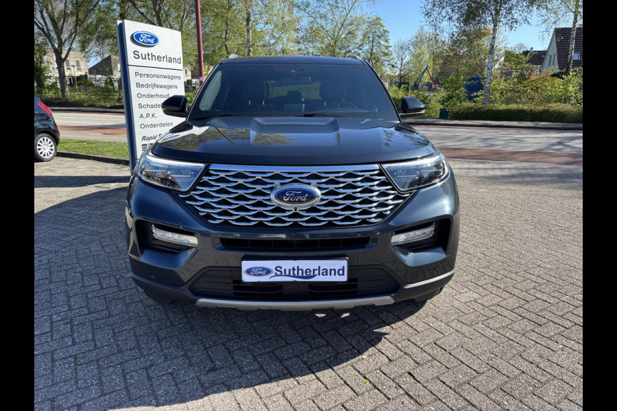 Ford Explorer 3.0 V6 EcoBoost PHEV Platinum 457pk | 7 persoons | Trekhaak | Panoramadak | BTW verrekenbaar | Adaptieve Cruise | Lederen bekleding | Stoelverwarming