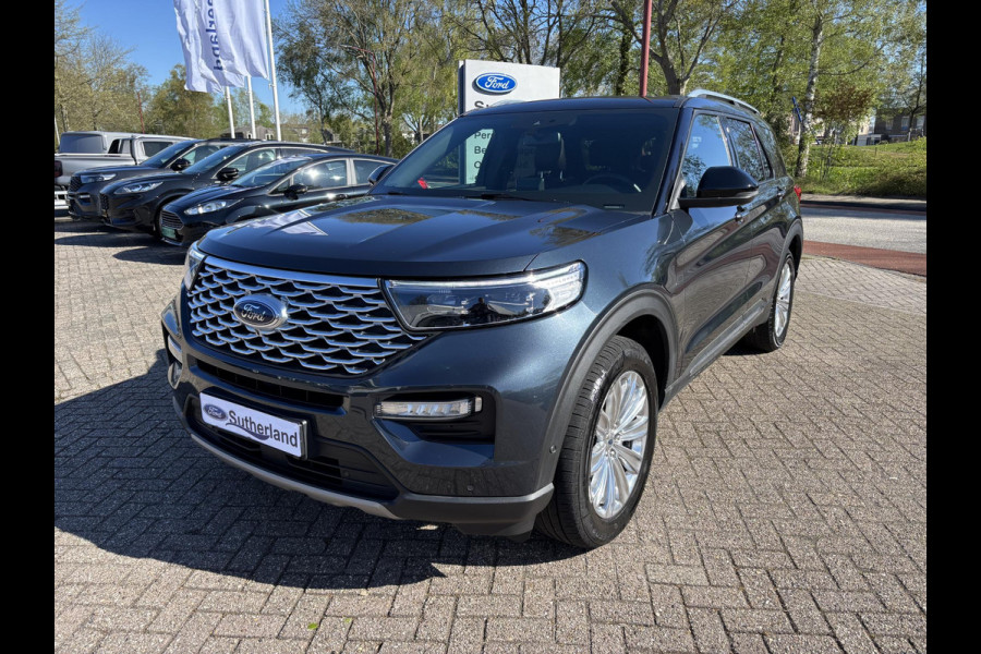 Ford Explorer 3.0 V6 EcoBoost PHEV Platinum 457pk | 7 persoons | Trekhaak | Panoramadak | BTW verrekenbaar | Adaptieve Cruise | Lederen bekleding | Stoelverwarming