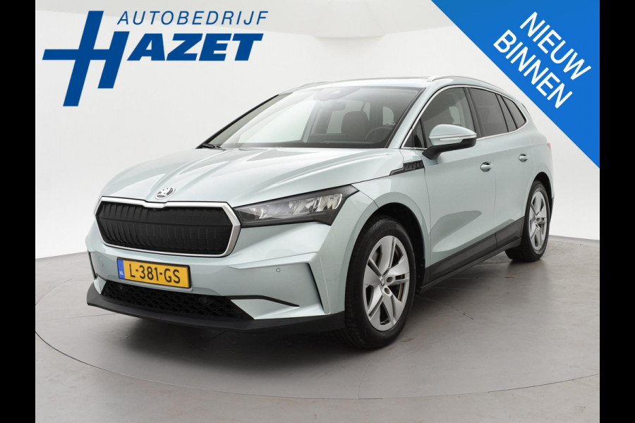 Škoda ENYAQ iV 60 + LEDER | PANORAMA | ELEK. TREKHAAK | | HEAD-UP | CARPLAY | SFEERVERLICHTING