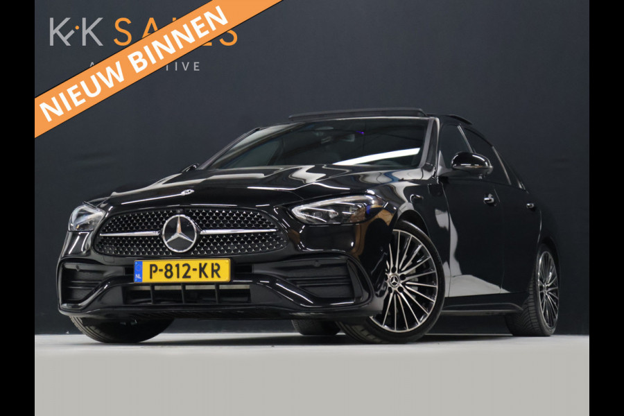 Mercedes-Benz C-Klasse 200 Launch Edition AMG Line [SCHUIFKANTELDAK, BURMESTER, HEAD-UP, SFEERVERLICHTING, MEMORY SEATS, 360 CAMERA, STOELVERWARMING, ADAPTIVE CRUISE, VOL LEDER, CLIMATE, NIEUWSTAAT]