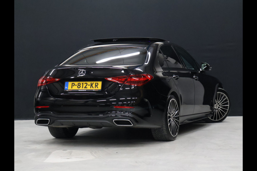 Mercedes-Benz C-Klasse 200 Launch Edition AMG Line [SCHUIFKANTELDAK, BURMESTER, HEAD-UP, SFEERVERLICHTING, MEMORY SEATS, 360 CAMERA, STOELVERWARMING, ADAPTIVE CRUISE, VOL LEDER, CLIMATE, NIEUWSTAAT]
