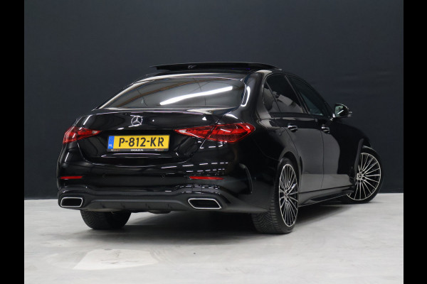 Mercedes-Benz C-Klasse 200 Launch Edition AMG Line [SCHUIFKANTELDAK, BURMESTER, HEAD-UP, SFEERVERLICHTING, MEMORY SEATS, 360 CAMERA, STOELVERWARMING, ADAPTIVE CRUISE, VOL LEDER, CLIMATE, NIEUWSTAAT]