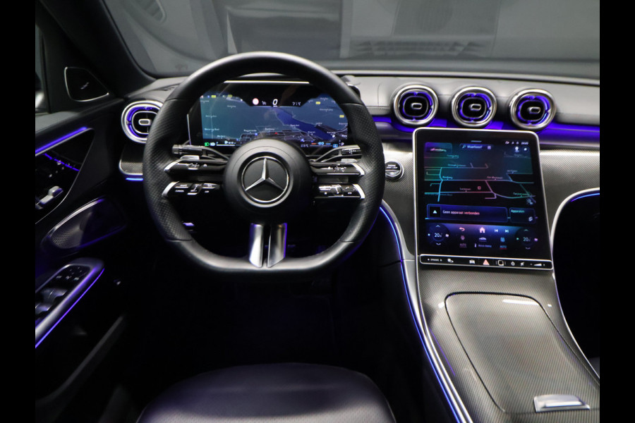 Mercedes-Benz C-Klasse 200 Launch Edition AMG Line [SCHUIFKANTELDAK, BURMESTER, HEAD-UP, SFEERVERLICHTING, MEMORY SEATS, 360 CAMERA, STOELVERWARMING, ADAPTIVE CRUISE, VOL LEDER, CLIMATE, NIEUWSTAAT]