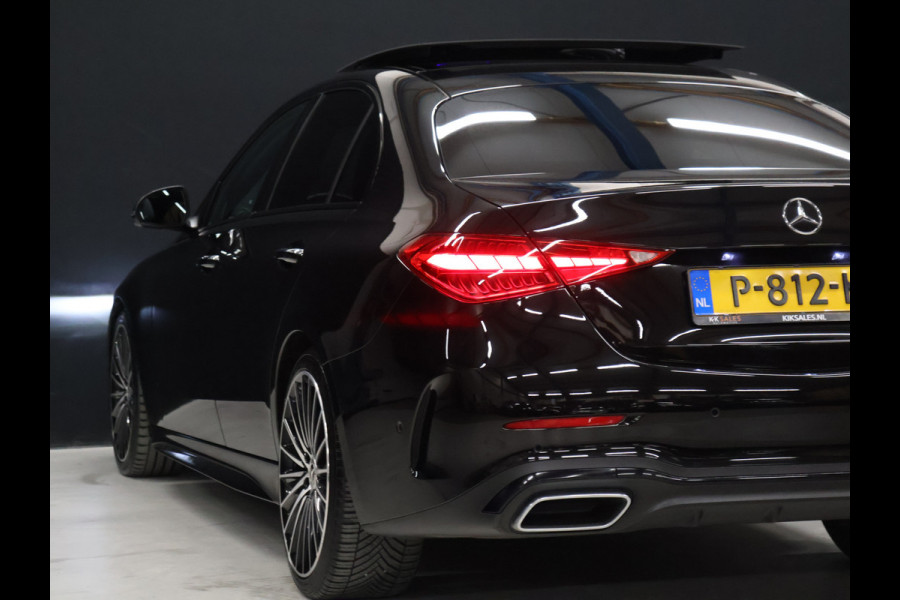 Mercedes-Benz C-Klasse 200 Launch Edition AMG Line [SCHUIFKANTELDAK, BURMESTER, HEAD-UP, SFEERVERLICHTING, MEMORY SEATS, 360 CAMERA, STOELVERWARMING, ADAPTIVE CRUISE, VOL LEDER, CLIMATE, NIEUWSTAAT]