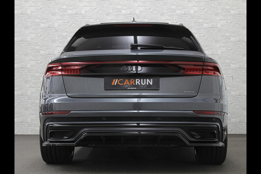 Audi Q8 60 462pk Competition S-Line | 11-2022 | RS Leder | Carbon | Softclose | 360 Camera | ACC | Panorama | Luchtvering | Nachtzicht Cam | Headup | LED-Matrix | Trekhaak | Lane & Side Assist | Led Sfeerverlichting | Keyless-Entry | | Black-Optic | Rijklaar incl. Bovag Garantie.