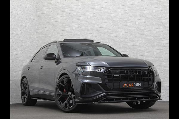 Audi Q8 60 462pk Competition S-Line | 11-2022 | RS Leder | Carbon | Softclose | 360 Camera | ACC | Panorama | Luchtvering | Nachtzicht Cam | Headup | LED-Matrix | Trekhaak | Lane & Side Assist | Led Sfeerverlichting | Keyless-Entry | | Black-Optic | Rijklaar incl. Bovag Garantie.