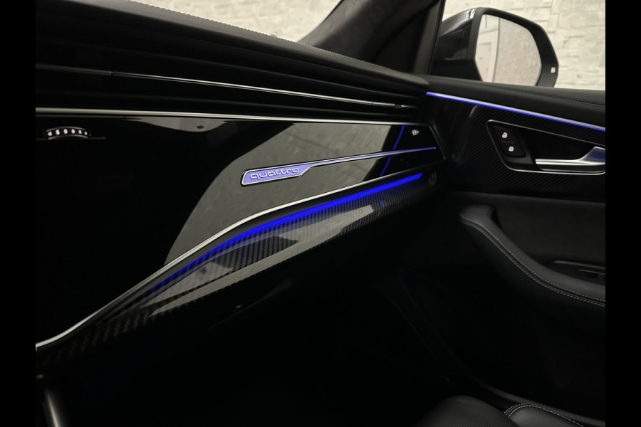 Audi Q8 60 462pk Competition S-Line | 11-2022 | RS Leder | Carbon | Softclose | 360 Camera | ACC | Panorama | Luchtvering | Nachtzicht Cam | Headup | LED-Matrix | Trekhaak | Lane & Side Assist | Led Sfeerverlichting | Keyless-Entry | | Black-Optic | Rijklaar incl. Bovag Garantie.