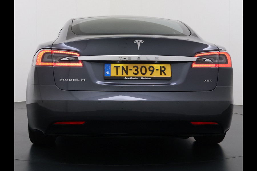 Tesla Model S 75D 476pk 4x4 Leer Pano-Dak AutoPilot Exhanced Intelligente Luchtvering Carbon-afw. El.Stoelen/Geheugen Navi Pdc-A+Voor pakket E 19" 1e eigenaar Orgineel Nederlandse auto, prijs incl BTW 98K nieuw !