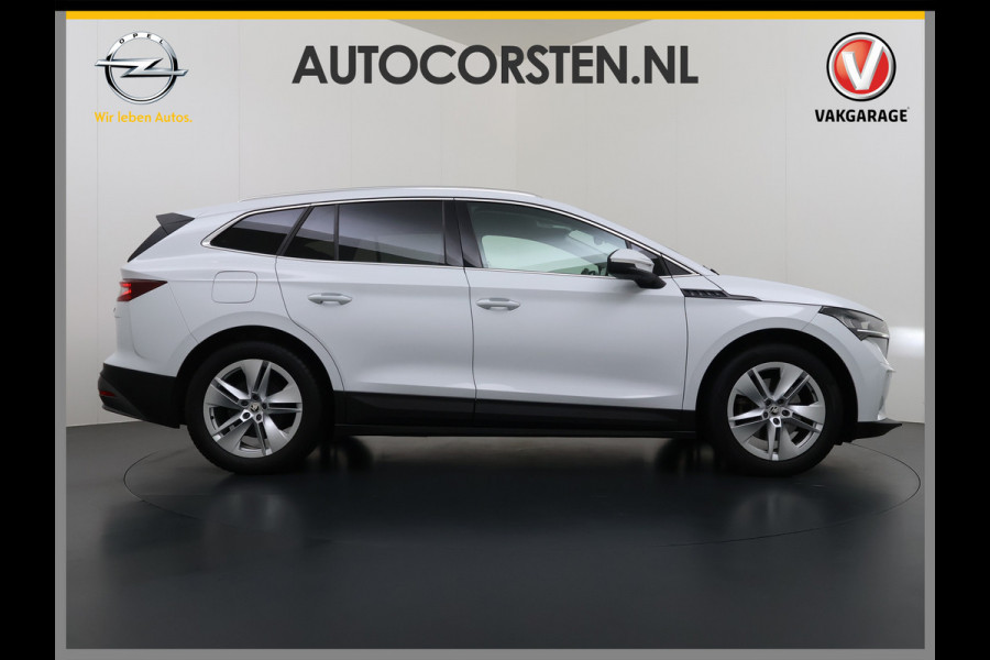 Škoda ENYAQ iV 80 82kwh 204PK Soh 96% Camera 1/2 Leer Apple Carplay Android Warmtepomp First Edition Navi 3-Zone-Ecc 19"lm PDC-a+v Adaptive-Cru Lane-Assist Luxus E-Call Stuurverwarming Led Isofix Keyless-Go DAB Rijstrooksensor Origineel Nederlandse Auto Nieuwprijs €  53.000,-