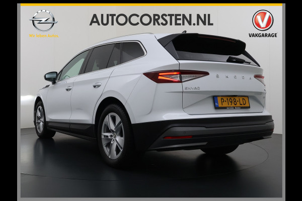 Škoda ENYAQ iV 80 82kwh 204PK Soh 96% Camera 1/2 Leer Apple Carplay Android Warmtepomp First Edition Navi 3-Zone-Ecc 19"lm PDC-a+v Adaptive-Cru Lane-Assist Luxus E-Call Stuurverwarming Led Isofix Keyless-Go DAB Rijstrooksensor Origineel Nederlandse Auto Nieuwprijs €  53.000,-