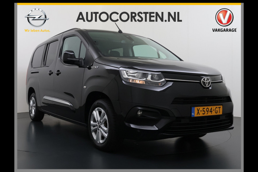 Toyota PROACE CITY Verso Electric AUT. 7persoons !Active Long Navi Camera Trekhaak Klapraam-in-klep PDC-a+v LM Dual-ECC 2-Schuifdeuren Cruise ESP Bordherkenning ABS Connect Visio Park 1 Smartphone-Oplader Dakrails Priv.Glas  50 kWh 3 fase 11kw lader ! Orig. NLse auto 1e eigenaar € 54.000 nieuw