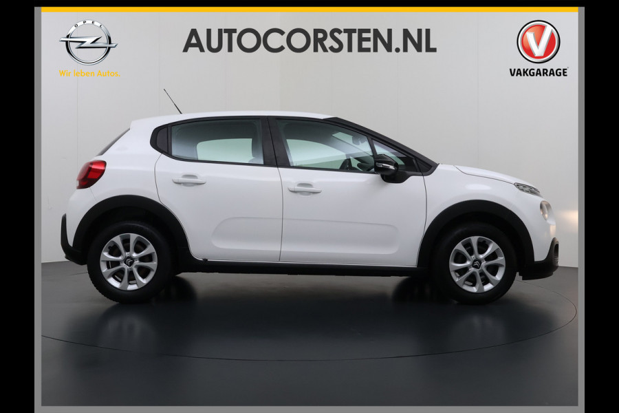 Citroën C3 1.2 Navi Apple Carplay Android MirrorLink PDC Connect LMv Ecc Cruise Elektr.Spiegels+Verwarmd SpoorAssist Regensensor Feel Tel.  Lane Assist S&S Tech Feel Distributie bij 89.194 km vervangen! Slechts 40 euro per maand wegenbelasting 4 Seizoens-banden Orig. Nederlandse auto EURO6 1e Eigenaar (lease)