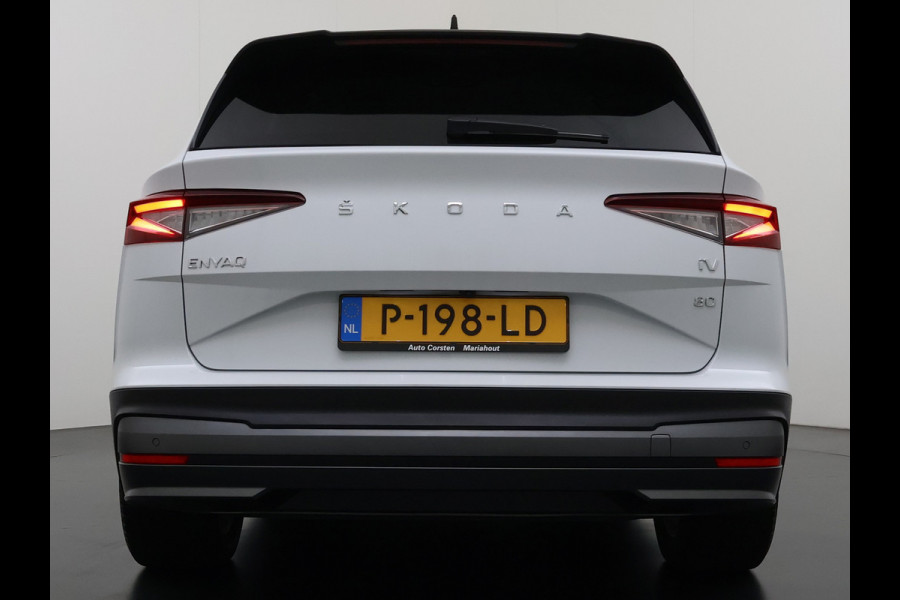 Škoda ENYAQ iV 80 82kwh 204PK Soh 96% Camera 1/2 Leer Apple Carplay Android Warmtepomp First Edition Navi 3-Zone-Ecc 19"lm PDC-a+v Adaptive-Cru Lane-Assist Luxus E-Call Stuurverwarming Led Isofix Keyless-Go DAB Rijstrooksensor Origineel Nederlandse Auto Nieuwprijs €  53.000,-