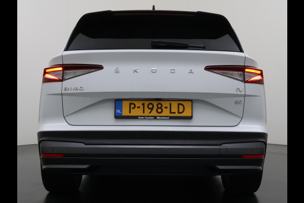 Škoda ENYAQ iV 80 82kwh 204PK Soh 96% Camera 1/2 Leer Apple Carplay Android Warmtepomp First Edition Navi 3-Zone-Ecc 19"lm PDC-a+v Adaptive-Cru Lane-Assist Luxus E-Call Stuurverwarming Led Isofix Keyless-Go DAB Rijstrooksensor Origineel Nederlandse Auto Nieuwprijs €  53.000,-