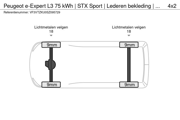 Peugeot e-Expert L3 75 kWh | STX Sport | Lederen bekleding | Spoilerpakket | 18 inch Lichtmetalen velgen | Rondom Camera's | Mooiste bus van NL (!)