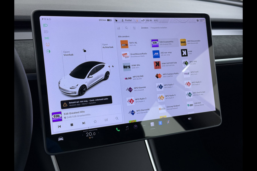 Tesla Model 3 RWD LFP-Accu SR plus Soh 91% 325PK Lmv 18" AutoPilot FSD Leder Panoramadak Adaptive-Cruise Camera's Elektr.-Stuur+Stoelen+Spiege Navi LED Comfortstoelen ACC DAB Voorverwarmen interieur via App Keyless One-Pedal-Drive Origineel Nederlandse auto tot 11kw laden thuis!