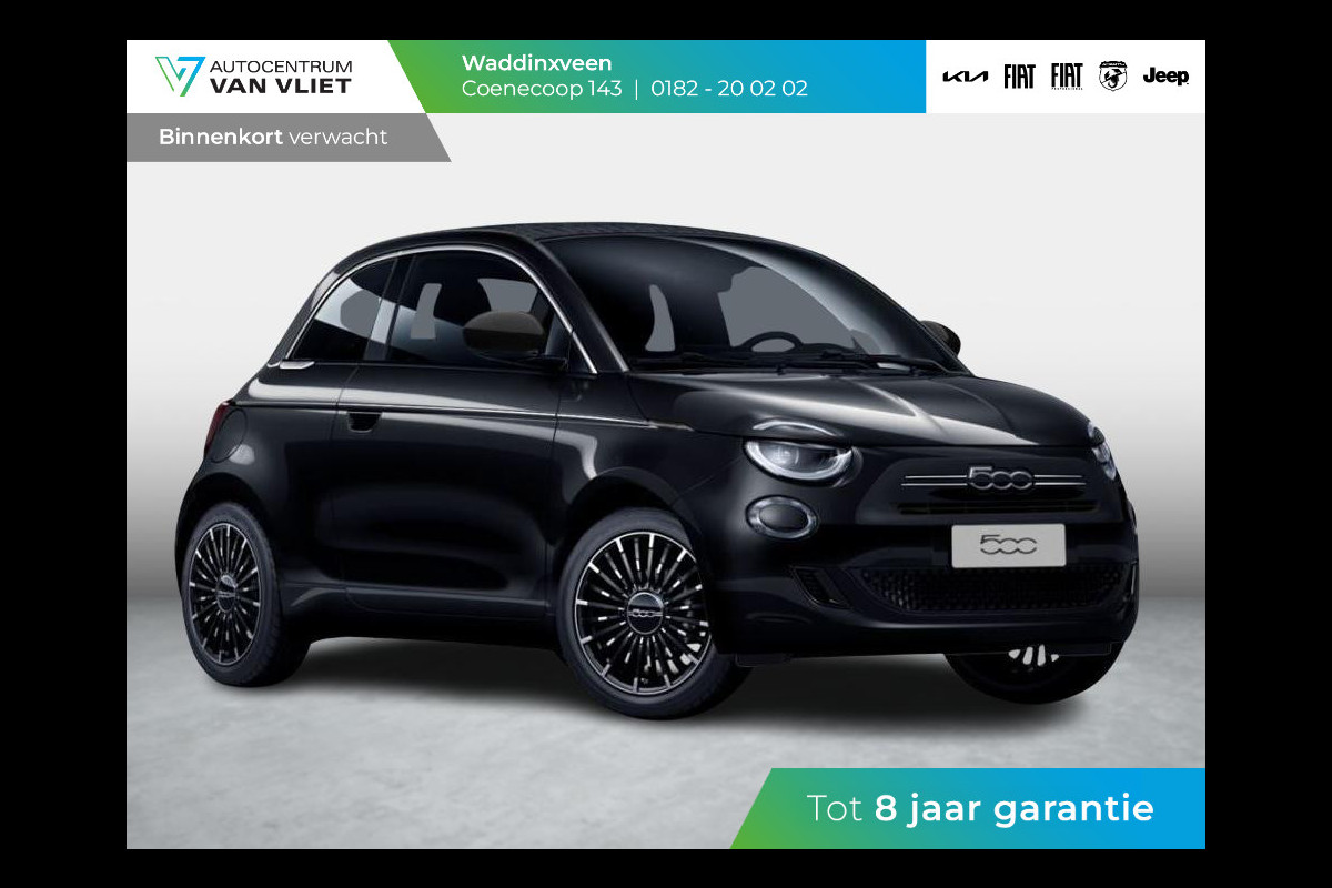 Fiat 500C Hybrid La Prima Cabrio | Clima | LED | PDC | JBL Premium Audio | 17" | Camera | BSM | Canneloni Ivory/Piombo interieur