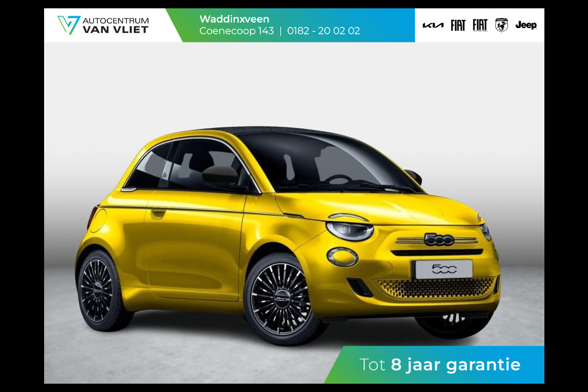 Fiat 500C Hybrid La Prima Cabrio | Clima | LED | PDC | JBL Premium Audio | 17" | Camera | Canneloni Ivory/Piombo interieur