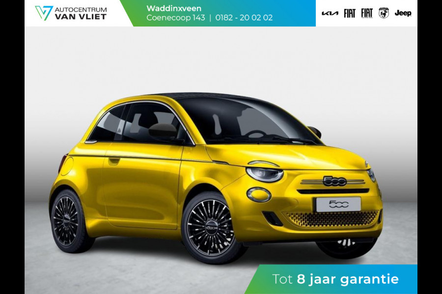 Fiat 500C Hybrid La Prima Cabrio | Clima | LED | PDC | JBL Premium Audio | 17" | Camera | Canneloni Ivory/Piombo interieur