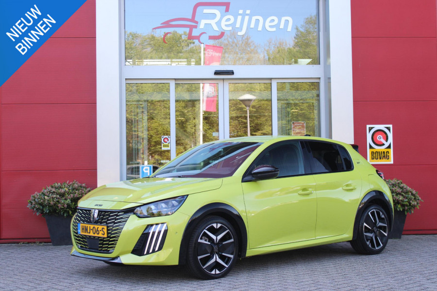 Peugeot 208 1.2 Hybrid 145PK AUTOMAAT GT | ALCANTARA "EXECUTIVE INTERIOR" (STOEL VERWARMING/ELEKTRISCH VERSTELBARE BESTUUDERSSTOEL MET MASSAGE FUNCTIE/ALCANTARA BEKLEDING | METAALLAK "JAUNE AGUENDA" | DRIVE ASSIST PLUS PACK (ADAPTIVE CRUISE CONTROL/STOP & GO FUNCTIE/LANE KEEPING/POSITIONING ASSIST) | 17" LICHTMETALEN VELGEN "YANAKA" | SFEER VERLICHTING IN 8 KLEUREN | KEYLESS ENTRY/START | DRAADLOZE APPLE CARPLAY/ANDROID AUTO | DRAADLOZE TELEFOONLADER | VISION & NAVIGATION PACK (NAVIGATIE/HD CAMERA VOOR EN ACHTER/DODEHOEK BEWAKING/INSTAPVERLICHTING | FULL LED KOPLAMPEN |