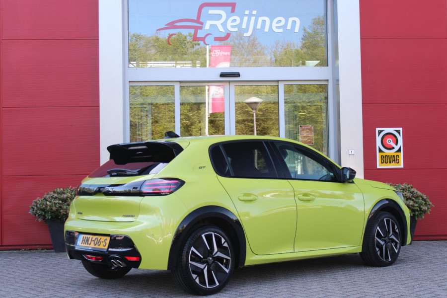 Peugeot 208 1.2 Hybrid 145PK AUTOMAAT GT | ALCANTARA "EXECUTIVE INTERIOR" (STOEL VERWARMING/ELEKTRISCH VERSTELBARE BESTUUDERSSTOEL MET MASSAGE FUNCTIE/ALCANTARA BEKLEDING | METAALLAK "JAUNE AGUENDA" | DRIVE ASSIST PLUS PACK (ADAPTIVE CRUISE CONTROL/STOP & GO FUNCTIE/LANE KEEPING/POSITIONING ASSIST) | 17" LICHTMETALEN VELGEN "YANAKA" | SFEER VERLICHTING IN 8 KLEUREN | KEYLESS ENTRY/START | DRAADLOZE APPLE CARPLAY/ANDROID AUTO | DRAADLOZE TELEFOONLADER | VISION & NAVIGATION PACK (NAVIGATIE/HD CAMERA VOOR EN ACHTER/DODEHOEK BEWAKING/INSTAPVERLICHTING | FULL LED KOPLAMPEN |