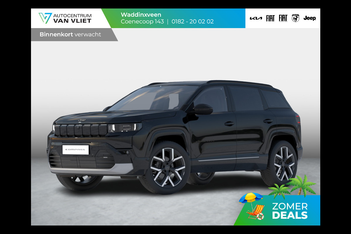 Jeep Compass First Edition 74 kWh | Adapt. Cruise | Camera | Carplay | 20" | Elektr. A-Klep | Navi | Winter Pack | Schuif/Kanteldak | Premium Pack | Conv. Pack | Warmtepomp
