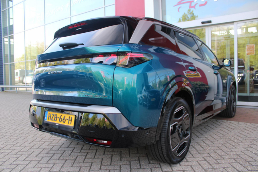 Peugeot E-5008 LAUNCH EDITION GT 325PK Dual Motor 73 kWh | PANORAMA SCHUIF / KANTELDAK | LEDEREN BEKLEDING NAPPA | ELEKTRISCH VERSTELBARE VOOR STOELEN, MET GEHEUGENFUNCTIE OP BESTUURDERSSTOEL | STOEL VERWARMING | STOEL MASAGE | ACHTERBANK VERWARMING | STUUR VERWARMING | WARMTE POMP | ALARM SYSTEEM | DRAADLOOS APPLE CARPLAY / ANDROID AUTO | DRAADLOZE TELEFOONLADER | VISIOPARK 360° HD CAMERA'S | DRIVE ASSIST 2.0 SEMI-AUTONOOMRIJDEN | SFEER VERLICHTING | DRAADLOZE TELEFOONLADER | ADAPTIVE CRUISE CONTROL | DODEHOEK DETECTIE | 7-PERSOONS |