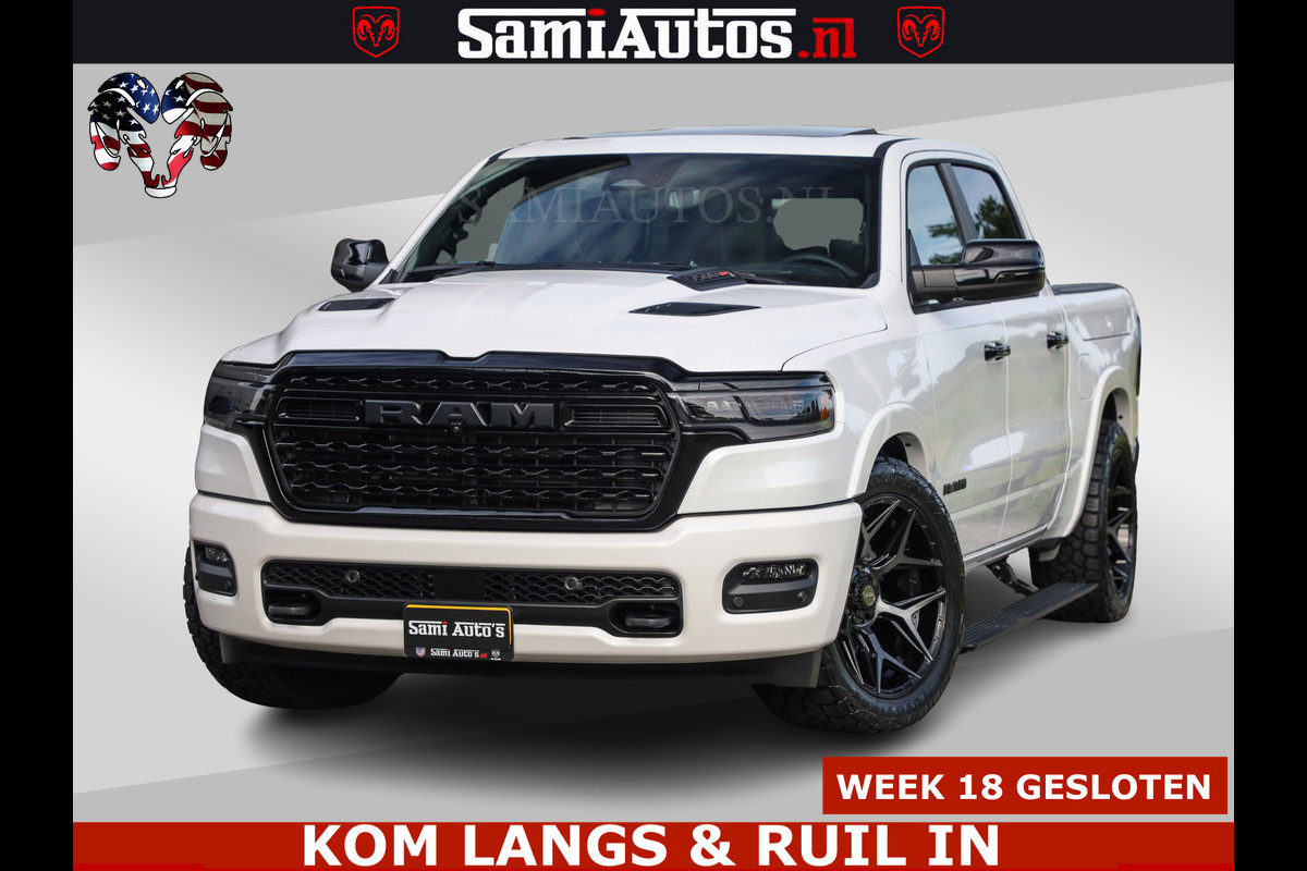 Dodge Ram 1500 Limited Night High Output 540HP 706Nm | Massage + Full Option | De Meest Luxe en Volle Pick-Up in zijn Klasse | Comfortabele Dubbele Cabine met Royale 5 Zitplaatsen | BPM vrij | Nu Leverbaar uit Voorraad | Voorraad Nr 2351 - 7478