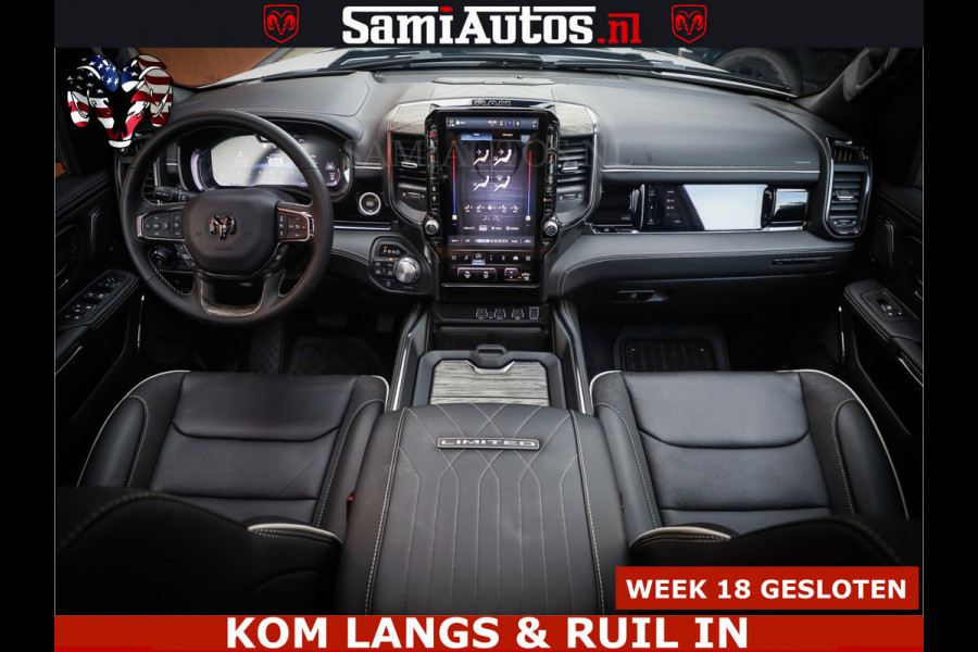 Dodge Ram 1500 Limited Night High Output 540HP 706Nm | Massage + Full Option | De Meest Luxe en Volle Pick-Up in zijn Klasse | Comfortabele Dubbele Cabine met Royale 5 Zitplaatsen | BPM vrij | Nu Leverbaar uit Voorraad | Voorraad Nr 2351 - 7478