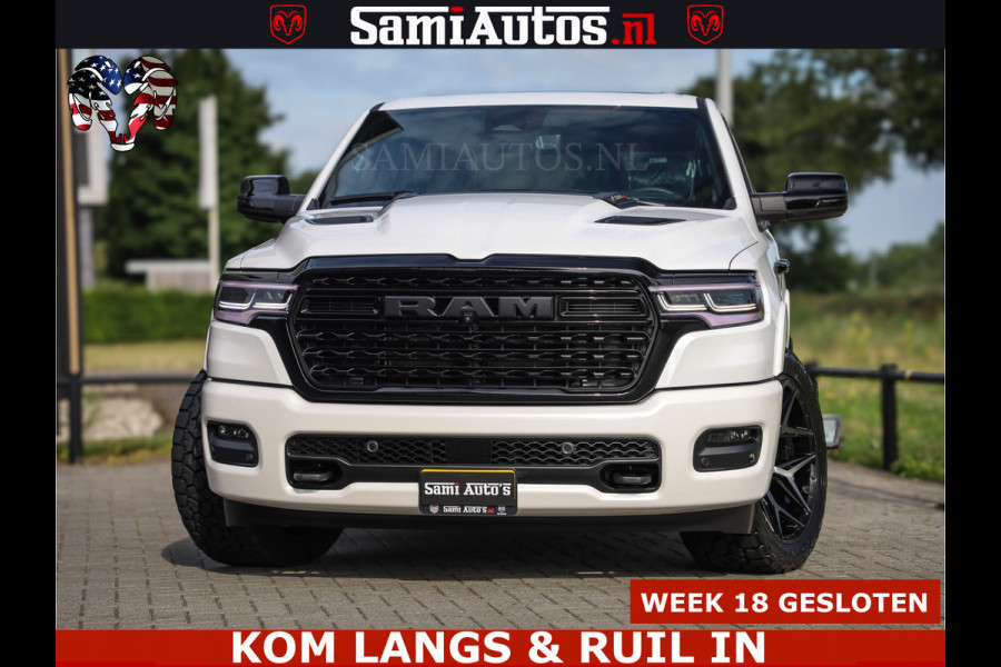Dodge Ram 1500 Limited Night High Output 540HP 706Nm | Massage + Full Option | De Meest Luxe en Volle Pick-Up in zijn Klasse | Comfortabele Dubbele Cabine met Royale 5 Zitplaatsen | BPM vrij | Nu Leverbaar uit Voorraad | Voorraad Nr 2351 - 7478