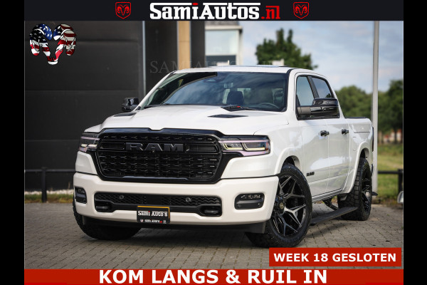 Dodge Ram 1500 Limited Night High Output 540HP 706Nm | Massage + Full Option | De Meest Luxe en Volle Pick-Up in zijn Klasse | Comfortabele Dubbele Cabine met Royale 5 Zitplaatsen | BPM vrij | Nu Leverbaar uit Voorraad | Voorraad Nr 2351 - 7478