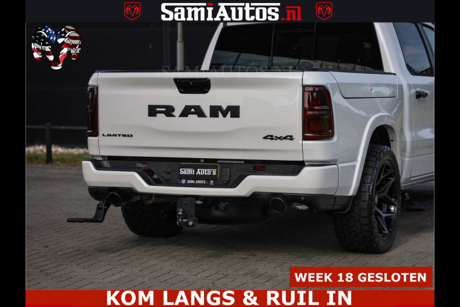 Dodge Ram 1500 Limited Night High Output 540HP 706Nm | Massage + Full Option | De Meest Luxe en Volle Pick-Up in zijn Klasse | Comfortabele Dubbele Cabine met Royale 5 Zitplaatsen | BPM vrij | Nu Leverbaar uit Voorraad | Voorraad Nr 2351 - 7478