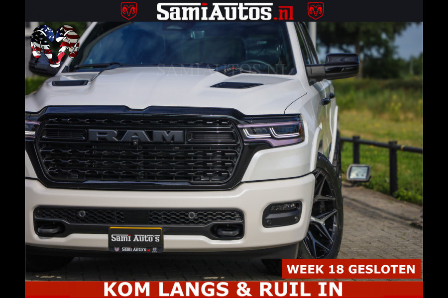 Dodge Ram 1500 Limited Night High Output 540HP 706Nm | Massage + Full Option | De Meest Luxe en Volle Pick-Up in zijn Klasse | Comfortabele Dubbele Cabine met Royale 5 Zitplaatsen | BPM vrij | Nu Leverbaar uit Voorraad | Voorraad Nr 2351 - 7478