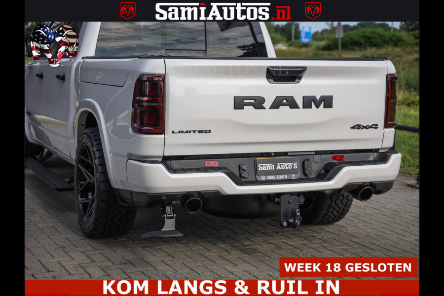 Dodge Ram 1500 Limited Night High Output 540HP 706Nm | Massage + Full Option | De Meest Luxe en Volle Pick-Up in zijn Klasse | Comfortabele Dubbele Cabine met Royale 5 Zitplaatsen | BPM vrij | Nu Leverbaar uit Voorraad | Voorraad Nr 2351 - 7478