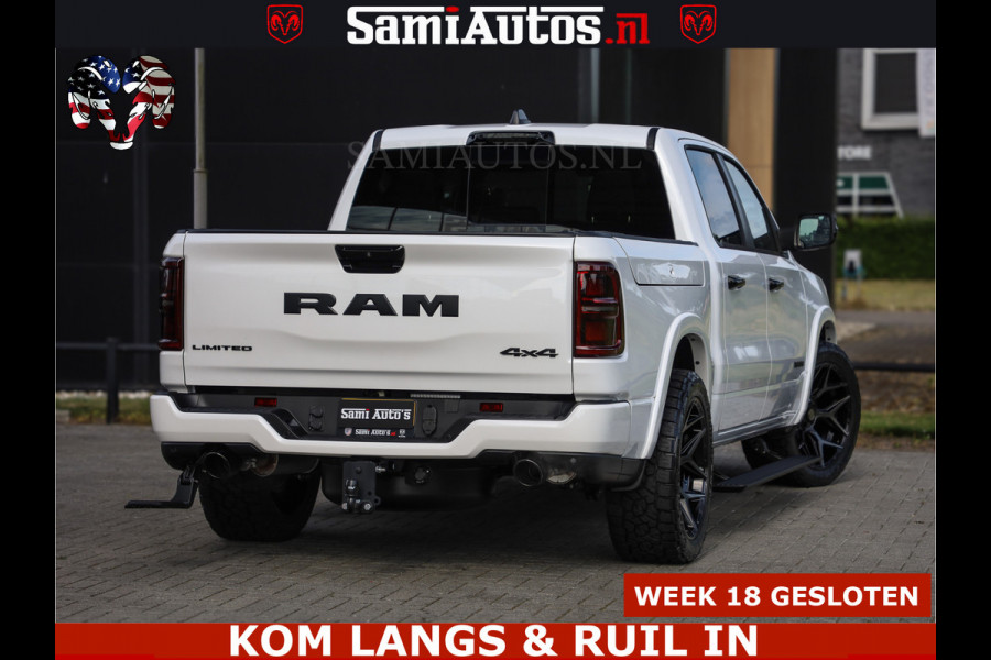 Dodge Ram 1500 Limited Night High Output 540HP 706Nm | Massage + Full Option | De Meest Luxe en Volle Pick-Up in zijn Klasse | Comfortabele Dubbele Cabine met Royale 5 Zitplaatsen | BPM vrij | Nu Leverbaar uit Voorraad | Voorraad Nr 2351 - 7478