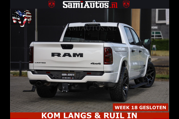 Dodge Ram 1500 Limited Night High Output 540HP 706Nm | Massage + Full Option | De Meest Luxe en Volle Pick-Up in zijn Klasse | Comfortabele Dubbele Cabine met Royale 5 Zitplaatsen | BPM vrij | Nu Leverbaar uit Voorraad | Voorraad Nr 2351 - 7478