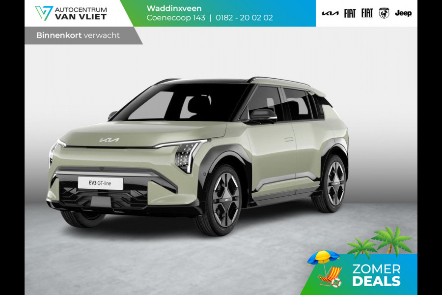 Kia EV3 GT-PlusLine 81.4 kWh | Schuif/kanteldak | Stoel&Stuur Verw. | Camera | Adapt. Cruise | HUD | 19" | Keyless