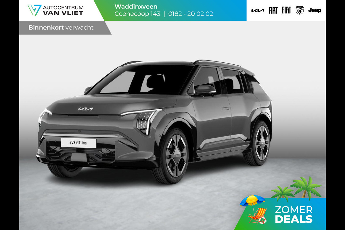 Kia EV3 GT-PlusLine 81.4 kWh | Schuif/kanteldak | Stoel&Stuur Verw. | Camera | Adapt. Cruise | HUD | 19" | Keyless