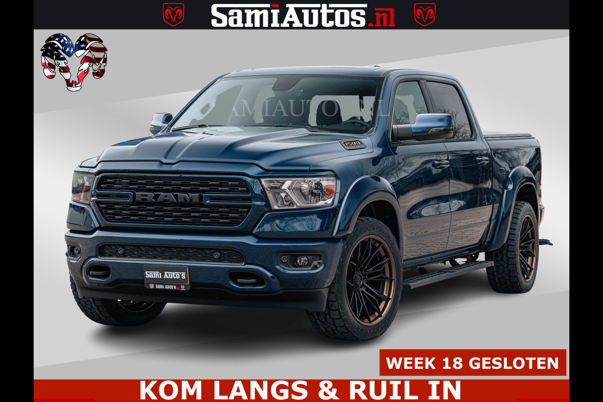 Dodge Ram SPORT | 5.7 V8 4x4 HEMI | PANORAMA DAK | GROOTSCHEM 12 INCH | LPG | Patriot Blue CREW CAB | DUBBELE CABINE | 5 PERSOONS | DC | VOORRAAD NR 2555 - 3325