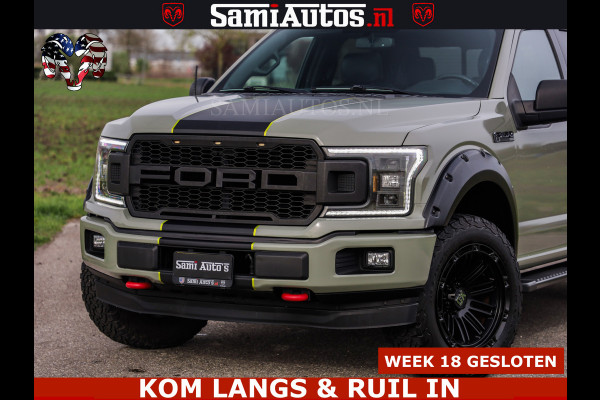 Ford USA F-150 5.0 V8 4X4 | MAT OLIVE GREEN | BIJTELLING VRIJ | ZEER DIK | CAMERA | 3500KG | PANORAMA | LEDER | GO RHINO ROLLBAR | CRUISE CONTROL | PRINS LPG | BAKFLIP COVER | Deze pick-up is leverbaar met zowel een groot rijbewijs (C) als een klein rijbewijs (B). Laat ons weten wat jouw voorkeur is.