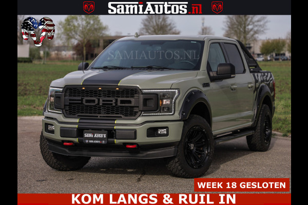 Ford USA F-150 5.0 V8 4X4 | MAT OLIVE GREEN | BIJTELLING VRIJ | ZEER DIK | CAMERA | 3500KG | PANORAMA | LEDER | GO RHINO ROLLBAR | CRUISE CONTROL | PRINS LPG | BAKFLIP COVER | Deze pick-up is leverbaar met zowel een groot rijbewijs (C) als een klein rijbewijs (B). Laat ons weten wat jouw voorkeur is.