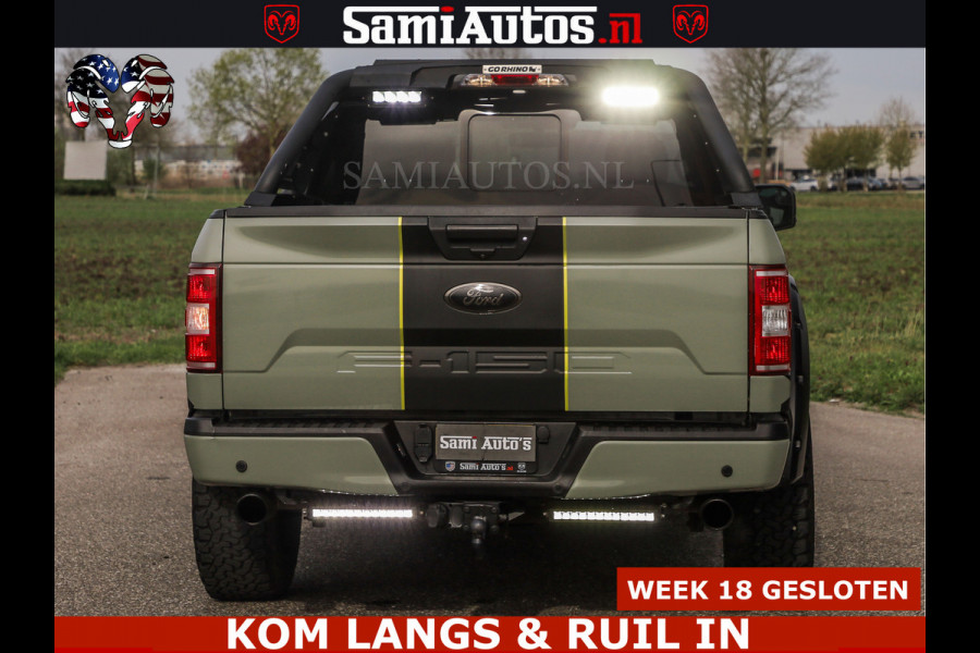 Ford USA F-150 5.0 V8 4X4 | MAT OLIVE GREEN | BIJTELLING VRIJ | ZEER DIK | CAMERA | 3500KG | PANORAMA | LEDER | GO RHINO ROLLBAR | CRUISE CONTROL | PRINS LPG | BAKFLIP COVER | Deze pick-up is leverbaar met zowel een groot rijbewijs (C) als een klein rijbewijs (B). Laat ons weten wat jouw voorkeur is.