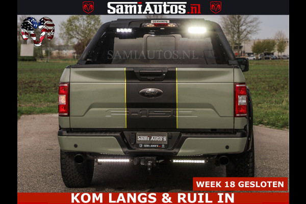 Ford USA F-150 5.0 V8 4X4 | MAT OLIVE GREEN | BIJTELLING VRIJ | ZEER DIK | CAMERA | 3500KG | PANORAMA | LEDER | GO RHINO ROLLBAR | CRUISE CONTROL | PRINS LPG | BAKFLIP COVER | Deze pick-up is leverbaar met zowel een groot rijbewijs (C) als een klein rijbewijs (B). Laat ons weten wat jouw voorkeur is.