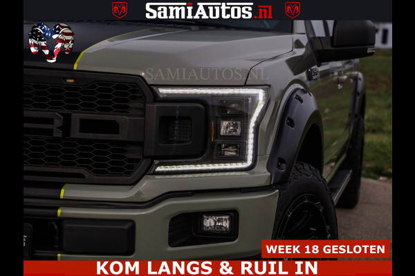 Ford USA F-150 5.0 V8 4X4 | MAT OLIVE GREEN | BIJTELLING VRIJ | ZEER DIK | CAMERA | 3500KG | PANORAMA | LEDER | GO RHINO ROLLBAR | CRUISE CONTROL | PRINS LPG | BAKFLIP COVER | Deze pick-up is leverbaar met zowel een groot rijbewijs (C) als een klein rijbewijs (B). Laat ons weten wat jouw voorkeur is.