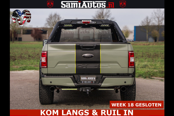 Ford USA F-150 5.0 V8 4X4 | MAT OLIVE GREEN | BIJTELLING VRIJ | ZEER DIK | CAMERA | 3500KG | PANORAMA | LEDER | GO RHINO ROLLBAR | CRUISE CONTROL | PRINS LPG | BAKFLIP COVER | Deze pick-up is leverbaar met zowel een groot rijbewijs (C) als een klein rijbewijs (B). Laat ons weten wat jouw voorkeur is.