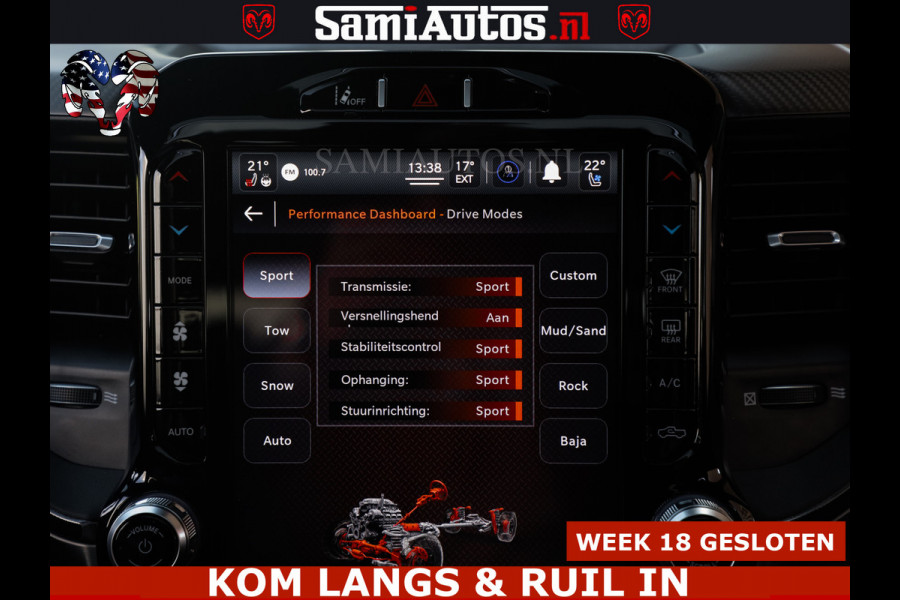 Dodge Ram TRX HELLCAT | 6.2 V8 712PK SUPERCHARGER | FULLY LOADED | CARBON | BLACK ON BLACK | CREW CAB | DUBBELE CABINE | 5 PERSOONS |