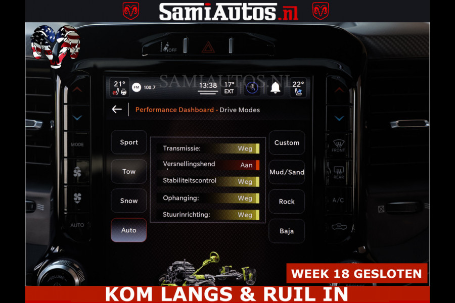 Dodge Ram TRX HELLCAT | 6.2 V8 712PK SUPERCHARGER | FULLY LOADED | CARBON | BLACK ON BLACK | CREW CAB | DUBBELE CABINE | 5 PERSOONS |