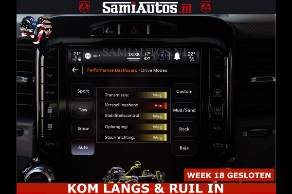 Dodge Ram TRX HELLCAT | 6.2 V8 712PK SUPERCHARGER | FULLY LOADED | CARBON | BLACK ON BLACK | CREW CAB | DUBBELE CABINE | 5 PERSOONS |