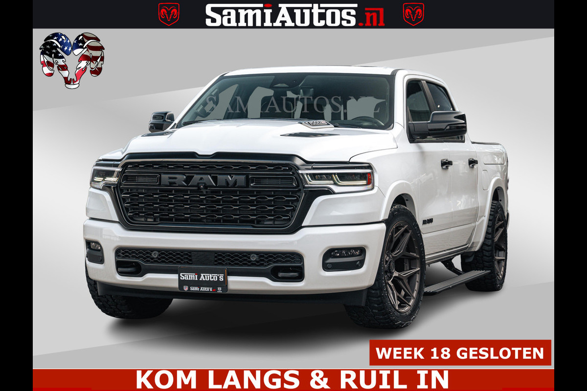 Dodge Ram SPORT LIMITED H.O 540PK 706Nm | Massage + Full Option | De Meest Luxe en Volle Pick-Up in zijn Klasse | Comfortabele Dubbele Cabine met Royale 5 Zitplaatsen | BPM vrij | Nu Leverbaar uit Voorraad | Voorraad Nr 2336 - 7700