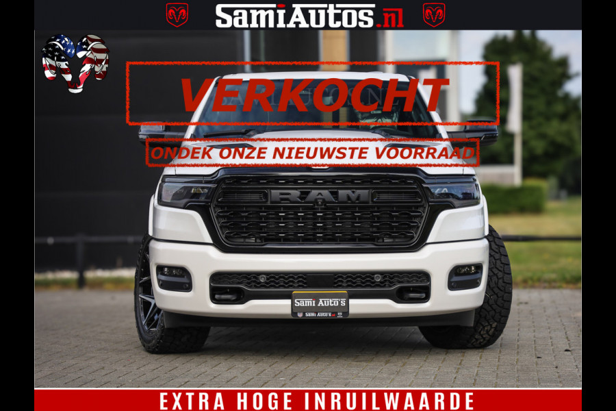 Dodge Ram Limited Night High Output 540HP 706Nm | Massage + Full Option | De Meest Luxe en Volle Pick-Up in zijn Klasse | Comfortabele Dubbele Cabine met Royale 5 Zitplaatsen | BPM vrij | Nu Leverbaar uit Voorraad | Voorraad Nr 2352 - 7649